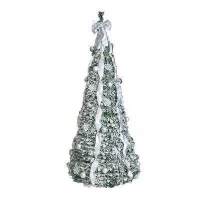 GlasFlength Artificial Trees White Spraying Snow Christmas Tree Christmas Pine Tree for Party Decorations, Multicolored, 29.13"*28"*72"