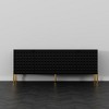 Famapy Black Credenza Sideboard Table with Diamond Pattern Doors Mid-Century Modern Storage Cabinet Bookshelves Bookcase - 4 of 4
