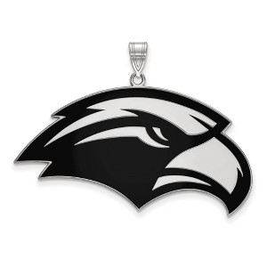 Black Bow Jewelry Sterling Silver Southern Mississippi Golden Eagles NCAA Extra Large Pendant - 1 of 3