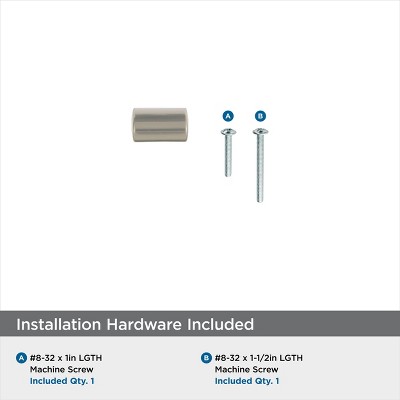 Brushed Nickel Square Cabinet Knob with Mounting Hardware