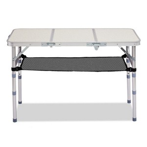 Karl Home 3 FT. White Patio Aluminium Folding Table with Mesh Storage Bag - 1 of 4
