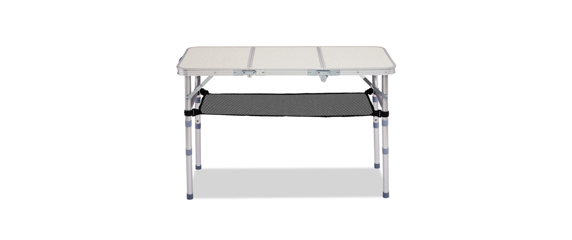 Karl Home 3 FT. White Patio Aluminium Folding Table with Mesh Storage Bag