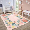 Washable Area Rugs-Distressed Vintage Floral Carpet Perfect - 3 of 4