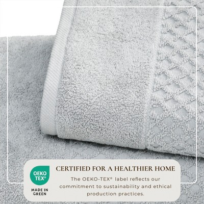 Light Gray Cotton Quick-Dry Textured Bath Towel Set (Pack of 4)