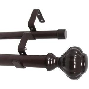 Urbanest Door Knob Manhattan 1-inch 3-4 inch Double Drapery Curtain Window Rod Set - 1 of 4