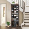 Brown Shoe Storage Cabinet Freestanding Tall Closet Shoe Organizer with Cubbies for 33 Pairs Wooden Shoe Rack for Closet Entryway Living Room - 2 of 4