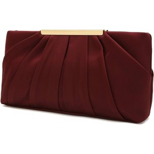 Clutch Evening Bag Elegant Pleated Satin Formal Handbag Simple Classy Purse for Women - 1 of 4