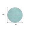 Aqua And Ivory Floral Washable Indoor Outdoor Area Rug - 3 of 4