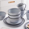 Stone Lain Tina 32-Piece Stoneware Dinnerware Set, Service for 8, Blue and Grey - 2 of 4