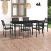 vidaXL Patio Dining Set Outdoor Table and Chair Conversation Set, Steel, 7-Piece, Anthracite - 2 of 4