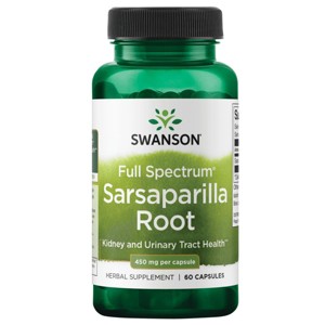 Swanson Herbal Supplements Full Spectrum Sarsaparilla Root 450 mg 60 Caps. - 1 of 3