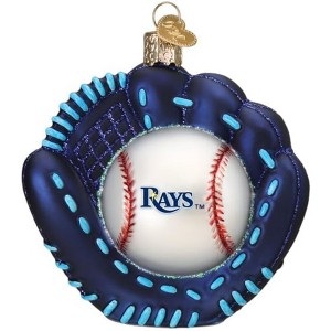 Old World Christmas Blown Glass Ornament for Christmas Tree, Tampa Bay Rays Baseball Mitt - 1 of 3