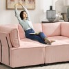 U-Shaped Sectional Sofas with Reversible Chaise, Luxurious Corduroy Upholstery, Deep Seat Comfort & Durable Support Perfect for Living Room - 3 of 4