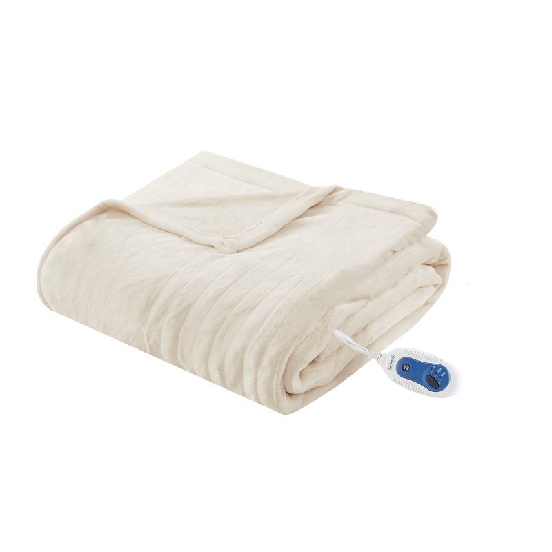 Plush Electric Heated Throw Blanket - Beautyrest, 1 of 10