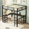 Streamdale Full Metal Loft Bed with Desk, Ladder, and Shelves - 3 of 4