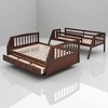 Twin Over Full Bunk Bed with Drawers, Storage Staircase, Ladder, Convertible Design, Espresso Wood Frame - 4 of 4