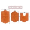 Waterford Tufted Bath Rug, Extra Soft and Absorbent, Non-Slip, Machine Wash, bath rug for Bathroom, 3 Pcs Set with Contour, Terracotta - 3 of 4