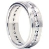 Pompeii3 1 1/4ct Channel Set Diamond Brushed Ring 14K White Gold - 2 of 4