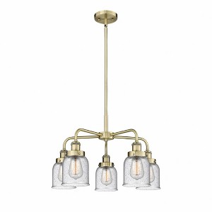 Bell - 5 Light Stem Hung Chandelier In Art Deco Style-14.75 Inches Tall and 23 Inches Wide - 1 of 1