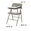 Emma and Oliver Premium Steel Folding Left Handed Tablet Arm Chair - 4 of 4