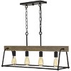 Cal Lighting Lockport Hang Forged  Metal/Wood Island Chandelier (Edison Bulbs Not included) - 2 of 3