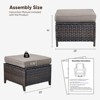 Buenhomino Patio Wicker Ottomans Set of 2, Multipurpose Outdoor Ottomans for Patio, Additional Seating, Footrest, Side Table, Removable Cushions - 3 of 4