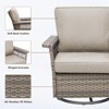 Belord High Back Outdoor Swivel Rocker Chairs Set, Gray Wicker Patio Furniture with 5-Inch Armrests and Thick Cushions for Porch, Deck, Balcony - 4 of 4