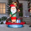 Gemmy Christmas Airblown Inflatable Santa on Paddle Board Scene w/LED, 6 ft Tall, Multi - 2 of 4