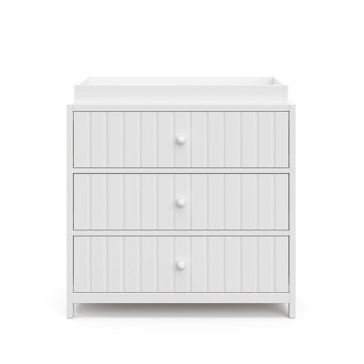White 3-Drawer Chest with Changing Table Topper