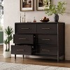 6-Drawer Dresser with Soft Close Drawers, Mid-Century Modern Storage Chest, Acacia Wood Storage Cabinet Sideboard - ModernLuxe - 2 of 4