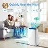14,000 BTU Portable AC - 3-in-1 Fast Cooling for 700 Sq.Ft, Dual Motor with Dehumidifier & Remote, Ideal for Large Rooms & Campers, Dark Grey - 2 of 4