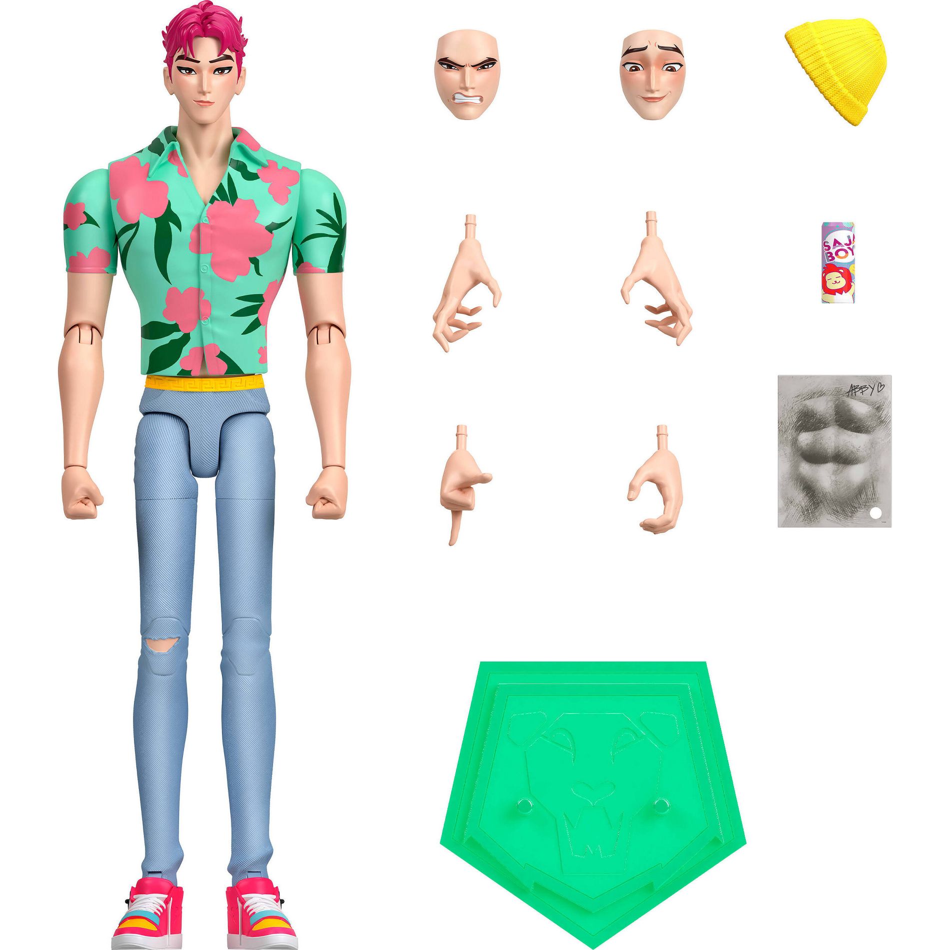 KPop Demon Hunters Saja Boys Abby 6.8" Action Figure with Accessories & Swappable Faces & Hands Action Figures
