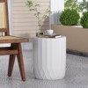 VisioGear Patio End Tables, 15 Inch End Tables for Patio, Garden Small Accent Decorative Stool, Tree Stump Stool, White, 15"*15"*18.5" - 4 of 4