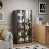 Mlezan Glass Display Cabinet: LED Light, 4 Adjustable Shelves,Glass Doors.63"H Metal Storage for Home,Office,or Collectibles. Stylish and Functional. - 3 of 4