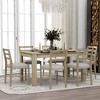 NicBex Dining Table Set for 6 Rustic Wooden Extendable Kitchen Table with MDF Tabletop, 6 Upholstered Chairs for Kitchen - 3 of 4