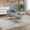 NicBex Velvet Accent Chair with Ottoman Modern Upholstered Armchair with Metal Legs for Living Room - 2 of 4