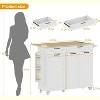 Acekool Rolling Kitchen Island with Power Outlet, Drop Leaf, Trash Cabinet, Spice Rack, Towel & Knife Holder, Storage Cart 45.3in - 2 of 4
