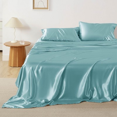Satin Sheets Full - Similar to Silk Sheets, Silky Bedsheet, Luxury & Ultra Soft, Non-Fading & Wrinkle Free, Good for Hair & Skin, Gifts for Women, 4 P