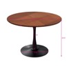 Round Dining Table with Printed Wood Grain Table Top,Metal Base Pedestal Kitchen Table for 4-6 Person for Kitchen Small Space-Maison Boucle - 3 of 4