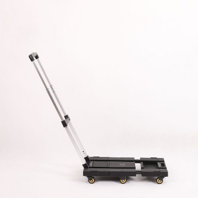 Portable Heavy Duty Folding Hand Truck 330lbs,  6 Wheels Collapsible Luggage Dolly Cart with 1 Elastic Ropes - Compact Trolley Cart for Easy Moving