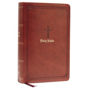 KJV Holy Bible: Large Print Single-Column with 43,000 End-Of-Verse Cross References, Brown Leathersoft, Personal Size, Red Letter, Comfort Print: - 1 of 1