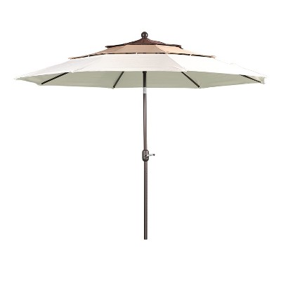 Aoodor 10 ft Patio Umbrella, Outdoor Table Umbrella, Market Umbrella with 3 Tier