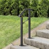 VEVOR Handrails for Outdoor Steps, Fit 1 or 2 Steps Outdoor Stair Railing, Arch#1 Wrought Iron Handrail, Flexible Porch Railing, Black - 2 of 4