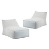 Outdoor Bean Bag Lounge Chairs Set of 2, Water-Resistant Foam Filled Seats with Light Gray Fabric for Patio, Garden, or Indoor Use-The Pop Home - 2 of 4