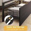 Furnulem Full Size Bed Frame with Wood Headboard Metal Platform Bed Frame Full Size with 2 Storage Drawers and Shelf LED Light No Box Spring Needed - 4 of 4