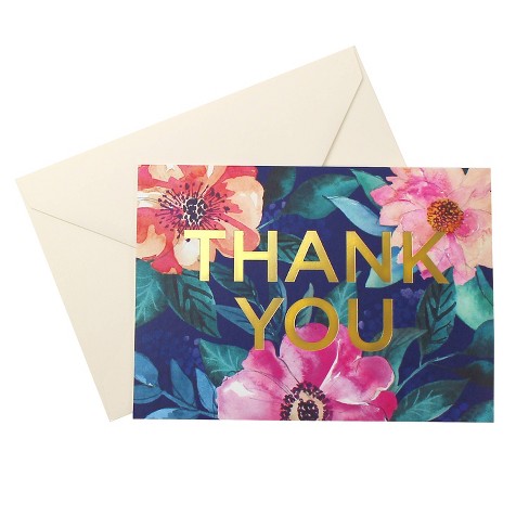 50ct Blank Thank You Cards Floral : Target