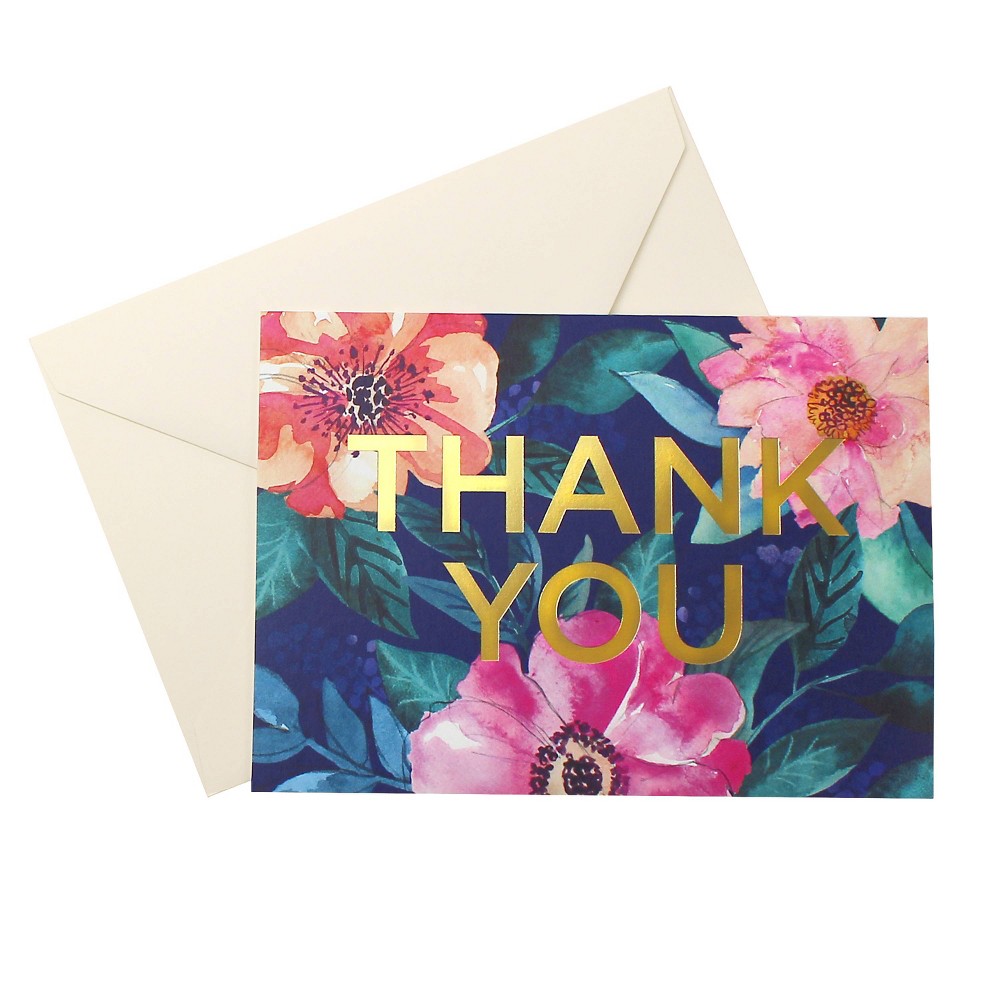 Photos - Envelope / Postcard 24ct Tropical Floral Blank Thank You Cards