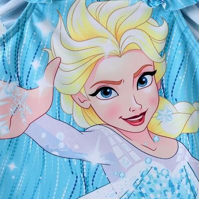 Frozen Disney Frozen Kids Summer Ruffle One Piece Swimsuits Elsa Blue 6-7 — фото 2