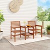 Tangkula Outdoor Patio Loveseat w/ Coffee Table & Umbrella Hole for Garden Poolside - 2 of 4