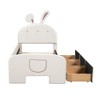 NicBex Twin/Full Velvet Upholstered Bed Frame with Rabbit-Shaped Headboard,Platform Bed Frame with 3 Drawers,Bed-End Storage Pocket,Easy Assembly - 3 of 4